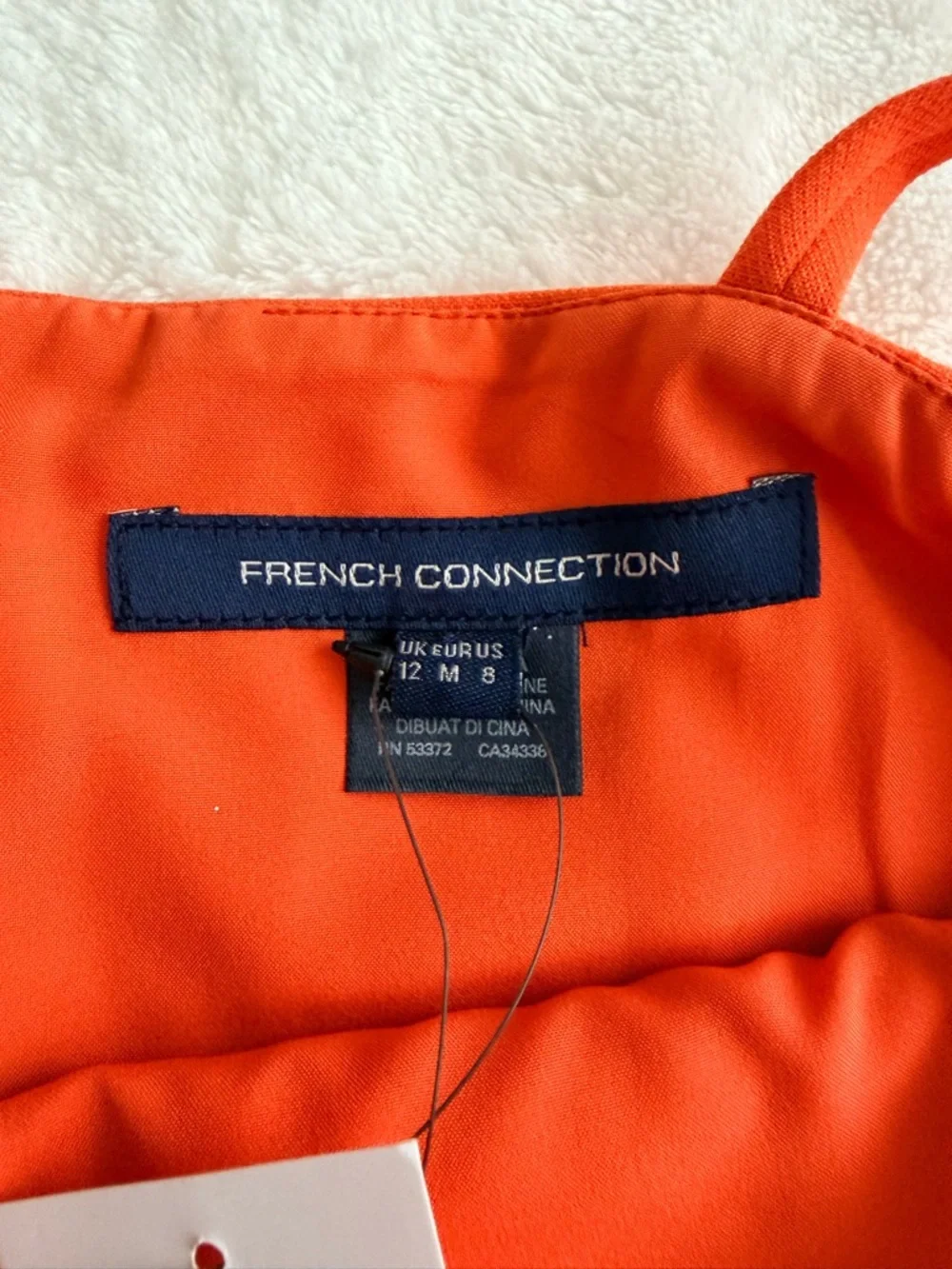 French Connection Whisper Orange & Purple Colorblock Mini Dress NWT - Picture 4 of 6